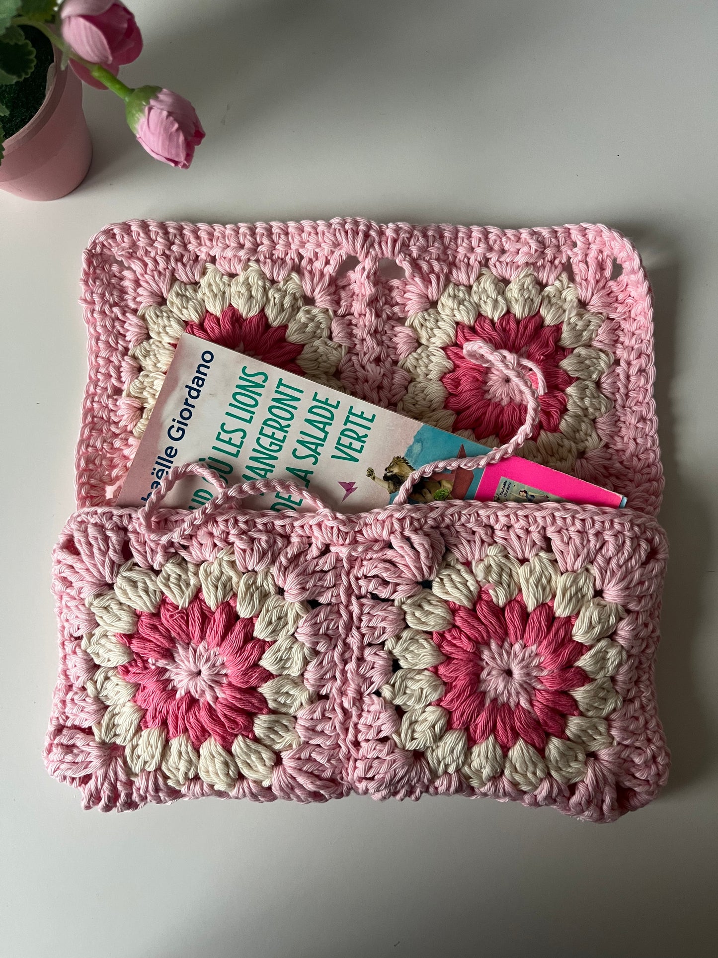 pochette livre liseuse Fraise